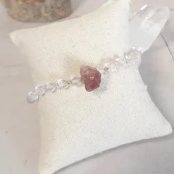Bracelet cristal de roche et tourmaline