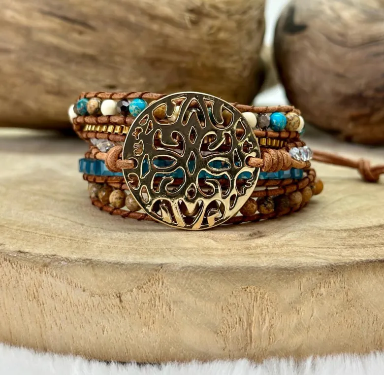 Bracelet de protection en jaspe océan