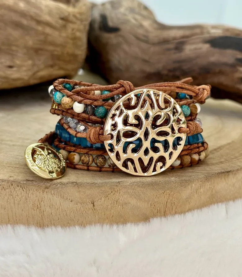 Bracelet de protection en jaspe océan