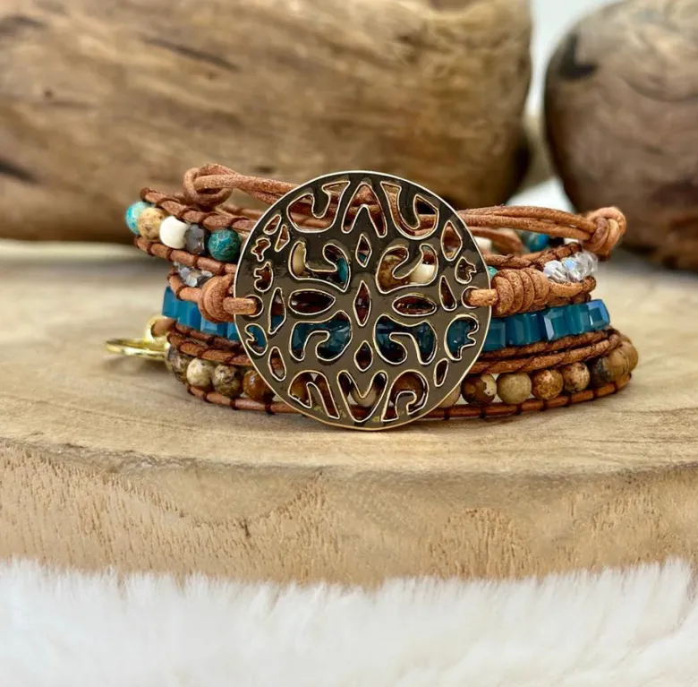 Bracelet de protection en jaspe océan