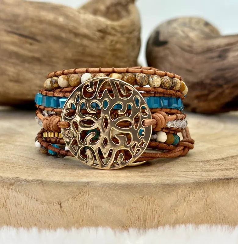 Bracelet de protection en jaspe océan