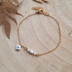 Bracelet de protection trèfle blanc