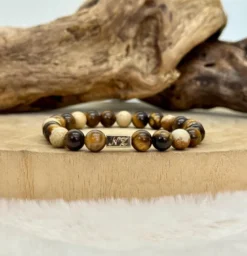 Bracelet en jaspe et oeil de tigre