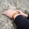 Bracelet homme mousqueton escalade - jaune