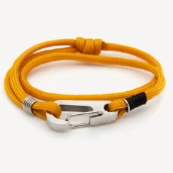 Bracelet homme mousqueton escalade - jaune