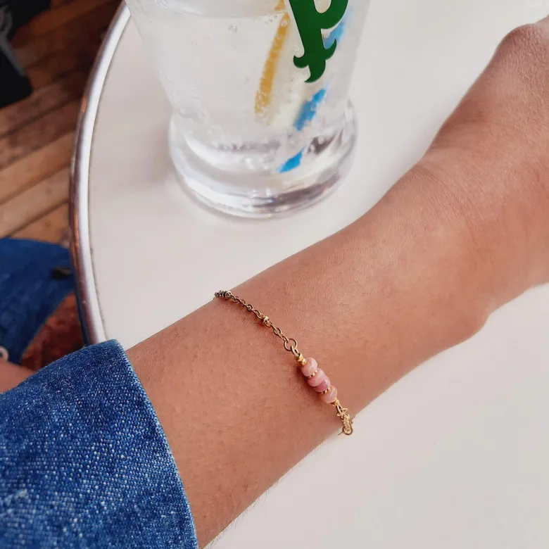 Bracelet mini rêve pierres fines roses