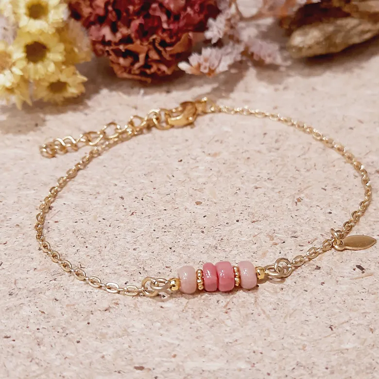Bracelet mini rêve pierres fines roses