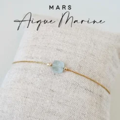 Bracelet or gold filled et aigue-marine