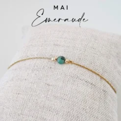 Bracelet or gold filled et emeraude