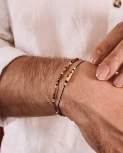 Bracelet - oudis marron - argent