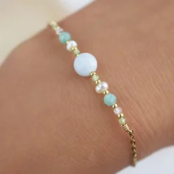 Bracelet pierres naturelles aigue-marine