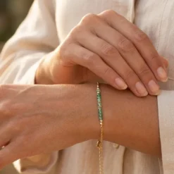 Bracelet rêve pierres naturelles vertes