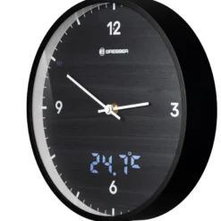 Bresser mytime ledsec horloge murale 24 cm avec affichage de la température