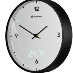 Bresser mytime ledsec horloge murale 24 cm avec affichage de la température