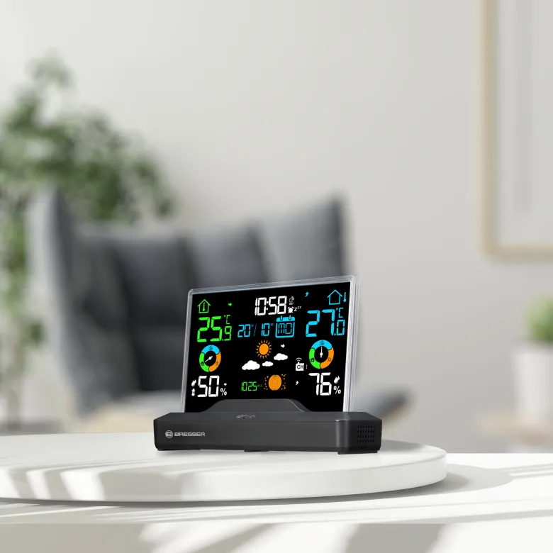 Bresser station météo radio-contrôlée avec écran couleur sans cadre