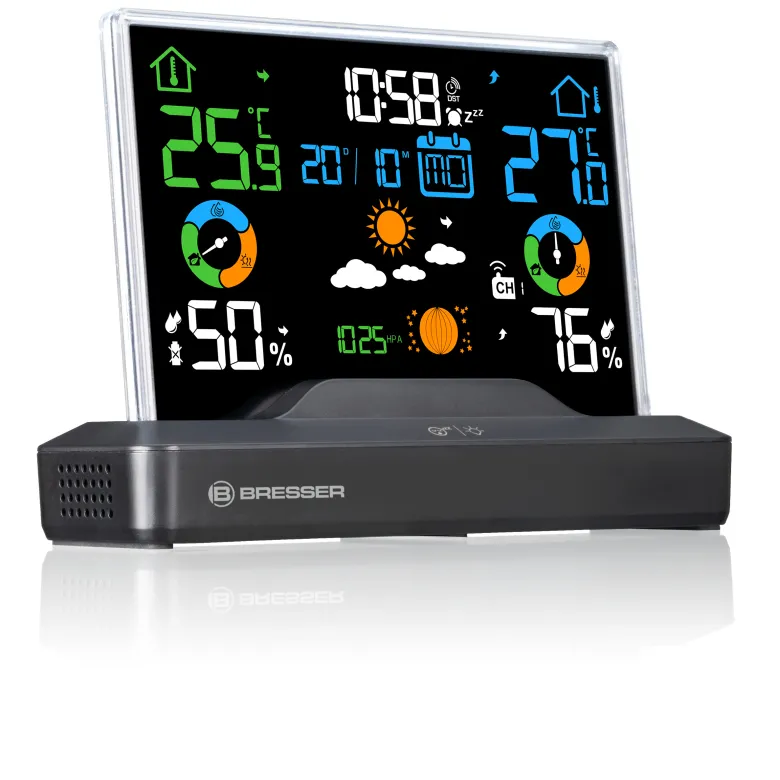Bresser station météo radio-contrôlée avec écran couleur sans cadre