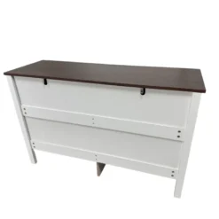 Brix commode 6 tiroirs blanc rainuré et bois 120cm