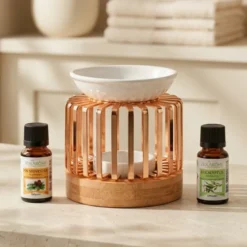 Brûle-parfum aero en bois et métal + 2 he eucalyptus & pin sylvestre