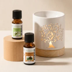 Brûle-parfum life tree en céramique + 2 he eucalyptus & pin sylvestre