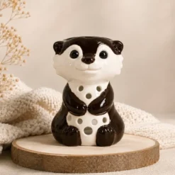 Brûle-parfum loutre moka en céramique pour fondants, cires et huiles parfumées