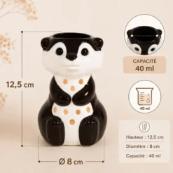 Brûle-parfum loutre moka en céramique pour fondants, cires et huiles parfumées