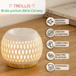 Brûle-parfum treillis + he arbre à thé + synergie méditation