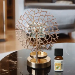 Brûleur en métal et verre corail