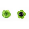 Broche cuir fleur