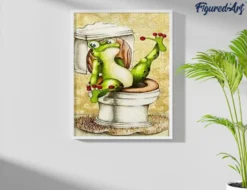 Broderie diamant la grenouille toilettes