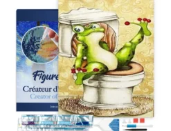 Broderie diamant la grenouille toilettes