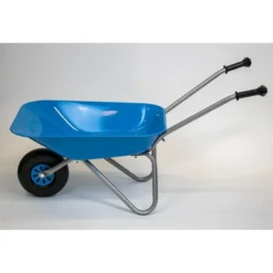 Brouette pour enfant en métal bleu-argen