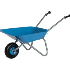 Brouette pour enfant en métal bleu-argen