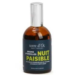 Brume d'oreiller Nuit Paisible huiles essentielles chanvre lavande petit grain