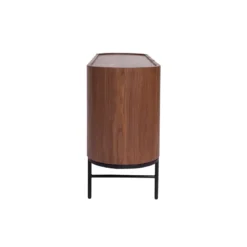 Buffet bois foncé noyer et métal noir 3 portes l160 cm skye