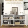 Buffet design contemporain graphique 4 portes 2 étagères