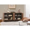 Buffet en bois foncé noyer 4 portes l160 cm suva