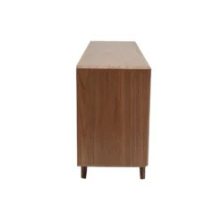 Buffet en bois foncé noyer 4 portes l160 cm suva