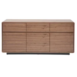 Buffet en bois foncé noyer 3 portes 3 tiroirs l160 cm jako