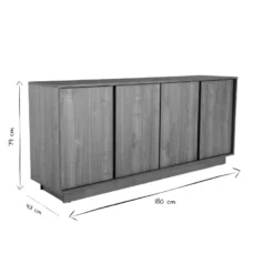 Buffet finition bois foncé noyer 4 portes l180 cm como
