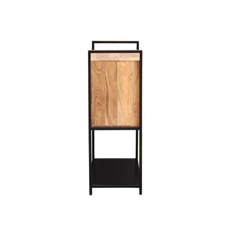 Buffet haut en bois massif et métal noir 2 portes l85 cm arthus