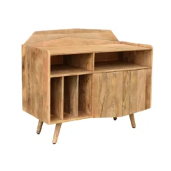 Buffet meuble de rangement vinyles en bois manguier massif l105 cm matahari