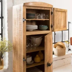 Buffet style frigo bois métal