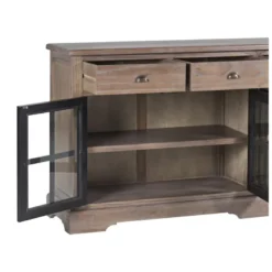 Buffet 4 tiroirs bronze bois marron -