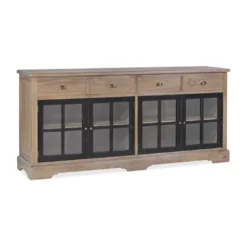 Buffet 4 tiroirs bronze bois marron -