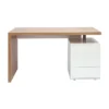 Bureau avec rangements 3 tiroirs bois clair chêne et blanc l140 cm calix