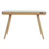 Bureau connecté multimédia avec tiroir en verre et bois clair l120 cm clever