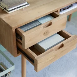 Bureau en bois de teck 4 tiroirs