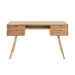 Bureau en bois de teck 4 tiroirs