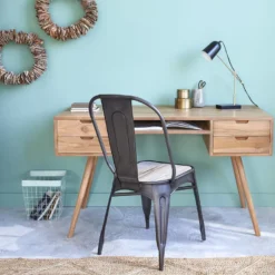 Bureau en bois de teck 4 tiroirs