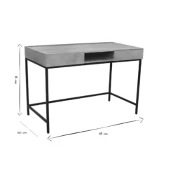 Bureau à rangements bois manguier massif et métal noir l118 cm ypster